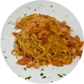 Tagliolini con Crema di Gambero e Pomodorini - Ristorante di Pesce Canaan Forlì