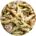 Strozzapreti con gamberi e zucchine - Ristorante di Pesce Canaan Forlì